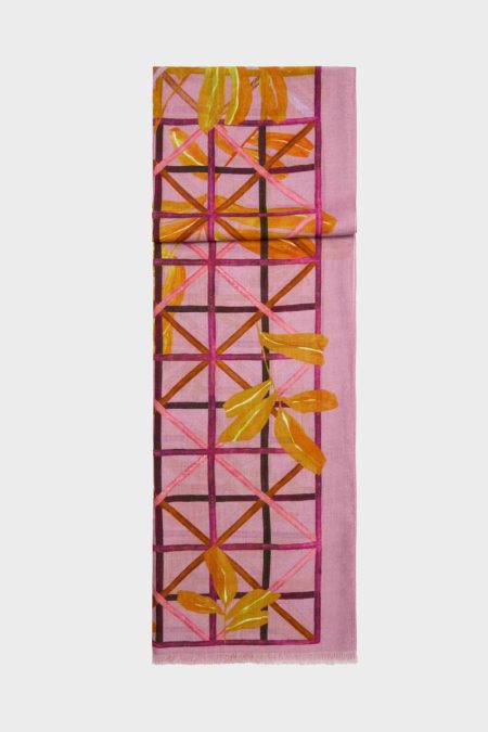 Pink/Ochre Scarves Women Purificacion Garci Hojigami Wool Scarf