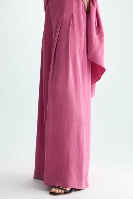 Pink Women Purificacion Garci Evening Pleated Cupro Culottes