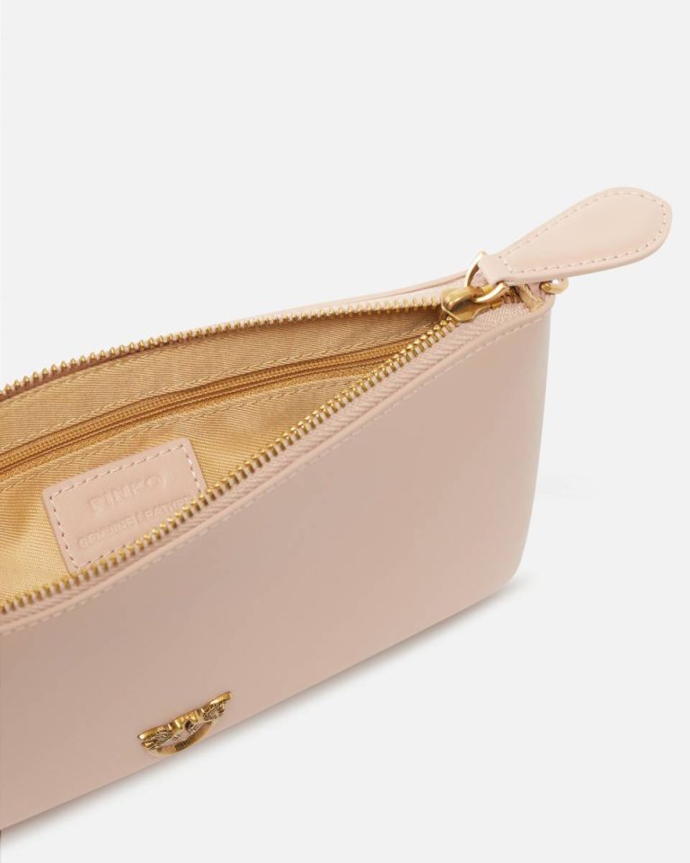 Pinko Classic Flat Love Bag Simply Crossbody Bags Pink/Dusty Pink-Antique Gold - Image 4