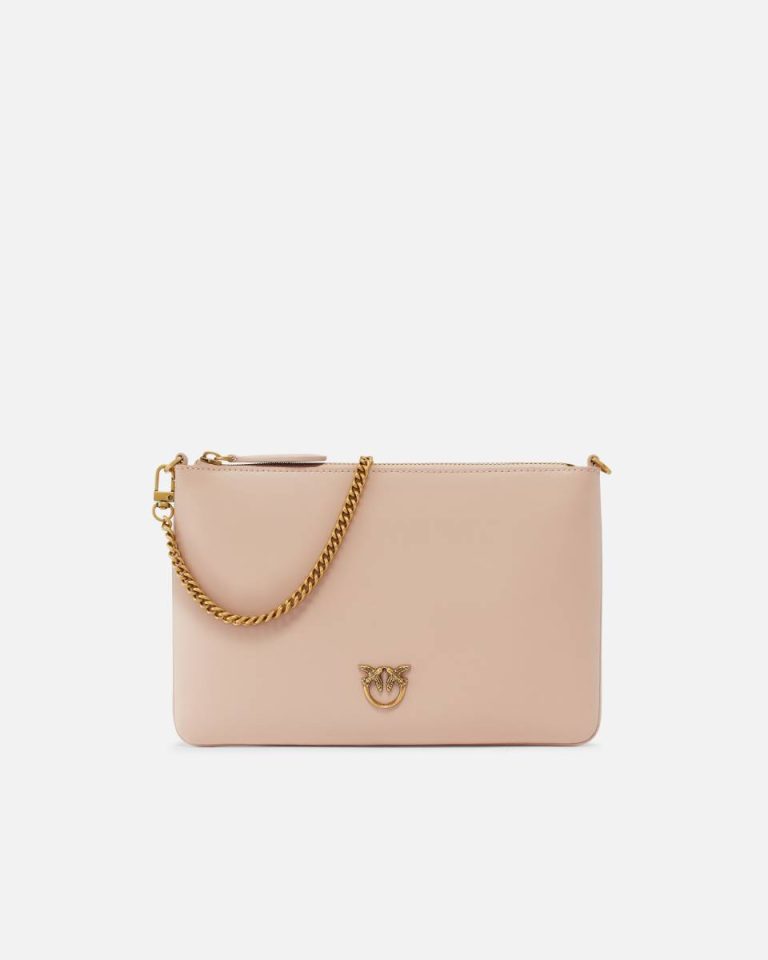 Pinko Classic Flat Love Bag Simply Crossbody Bags Pink/Dusty Pink-Antique Gold