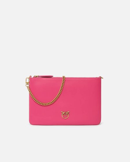 Pinko Classic Flat Love Bag Simply Pinko Pink-Antique Gold Crossbody Bags