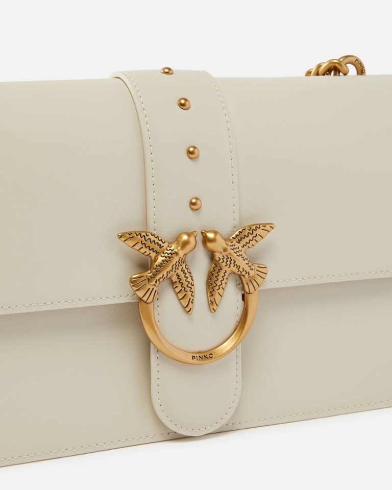 Pinko Classic Love Bag One Simply White+White-Antique Gold Crossbody Bags - Image 3