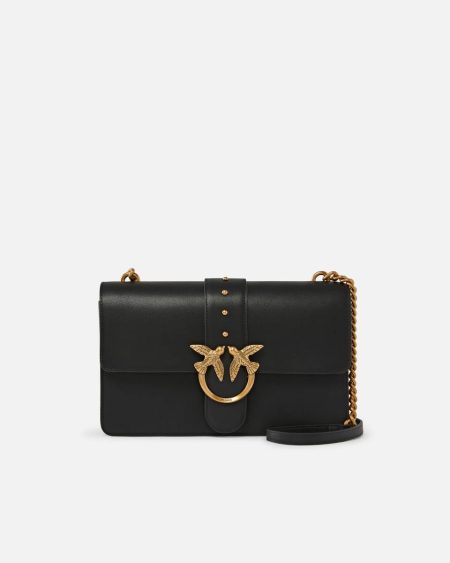 Pinko Crossbody Bags Black-Antique Gold Classic Love Bag One Simply