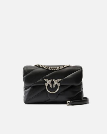 Pinko Crossbody Bags Black-Old Silver Classic Love Bag Puff Maxi Quilt