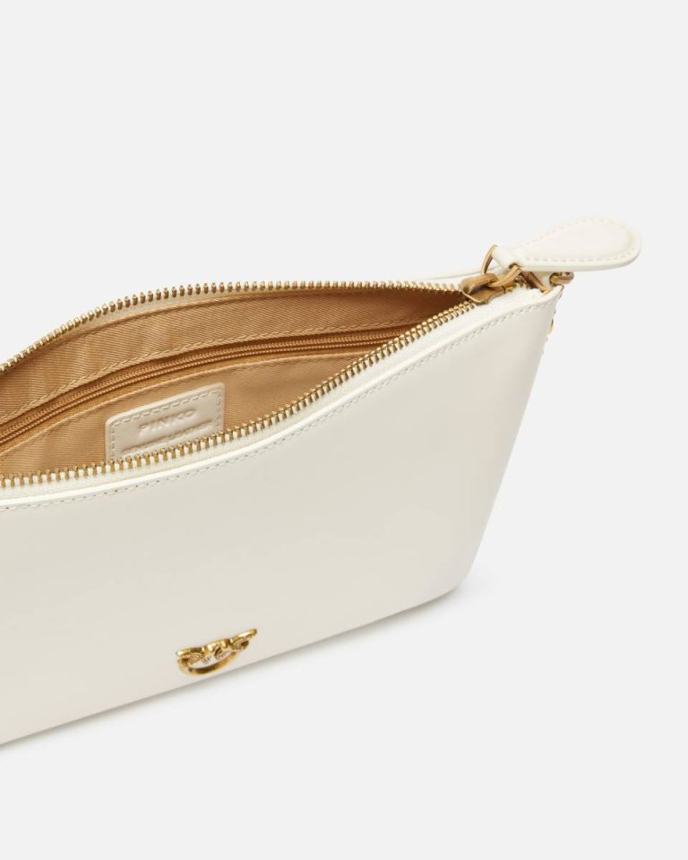 Pinko Crossbody Bags Classic Flat Love Bag Simply White+White-Antique Gold - Image 4