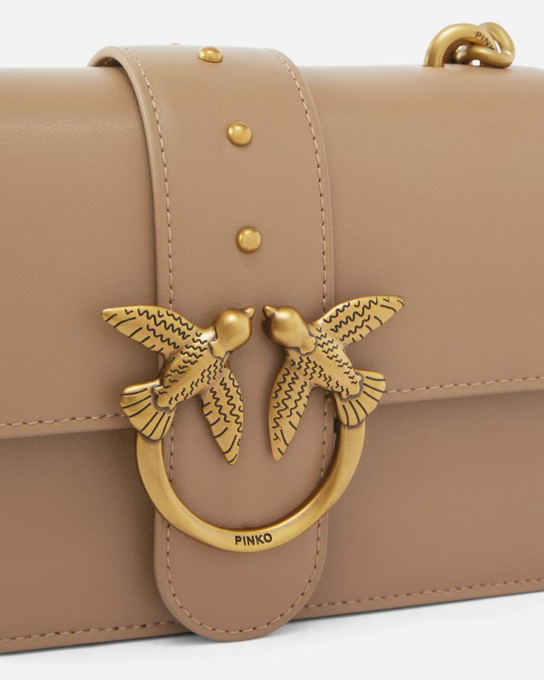 Pinko Crossbody Bags Mini Love Bag One Simply Ginger Biscuit-Antique Gold - Image 3