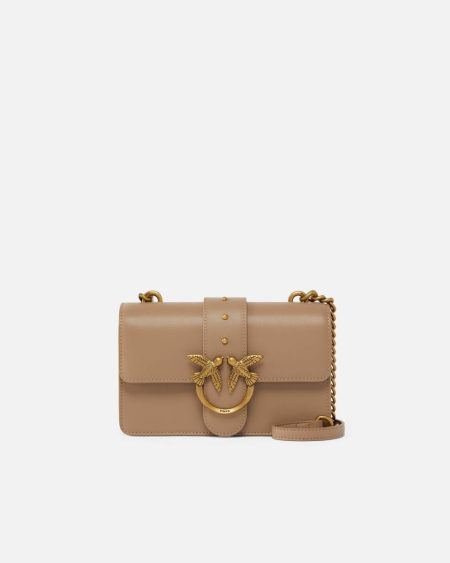 Pinko Crossbody Bags Mini Love Bag One Simply Ginger Biscuit-Antique Gold