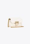 Pinko Crossbody Bags White+White-Antique Gold Micro Love Bag Puff - Image 3