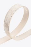 Pinko Galleria 3Cm Shiny Croc-Print Belt With Love Birds Buckle Sand-Light Gold Belts - Image 4