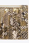 Pinko Galleria Card Holder In Laminated Reptile-Print Leather Gold/Grey-Gold Purses - Image 4