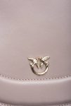Pinko Galleria Classic Love Bag Click Round With Bejewelled Buckle Crossbody Bags Beige - Iron-Light Gold - Image 5