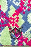 Pinko Galleria Flat Pouch In Reptile Skin Leather Goods Fuchsia/Green/Blue-Old Silver - Image 4