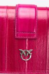 Pinko Galleria Mini Love Bag One In Eel Skin Crossbody Bags Pinko Pink-Old Silver - Image 5