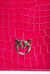 Pinko Galleria Mini Love Bag One Top Handle Light In Shiny Croc-Print Leather Pinko Pink-Light Gold Handbags - Image 5