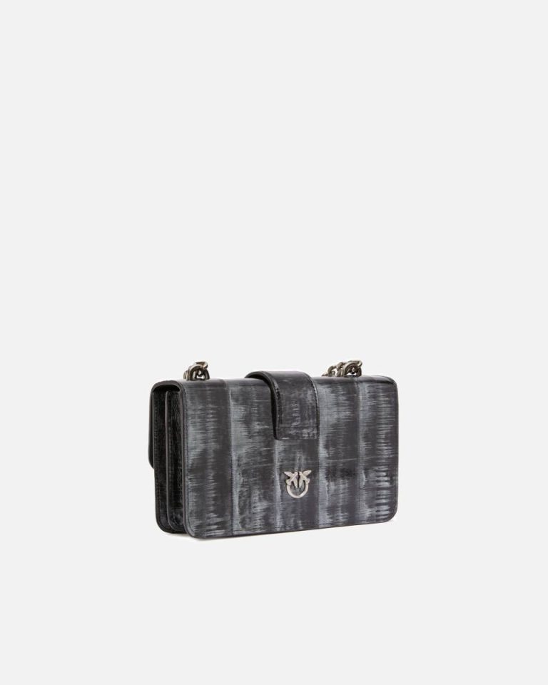 Pinko Galleria Ombre Mini Love Bag Crossbody Bag Crossbody Bags Silver/Black-Old Silver - Image 2