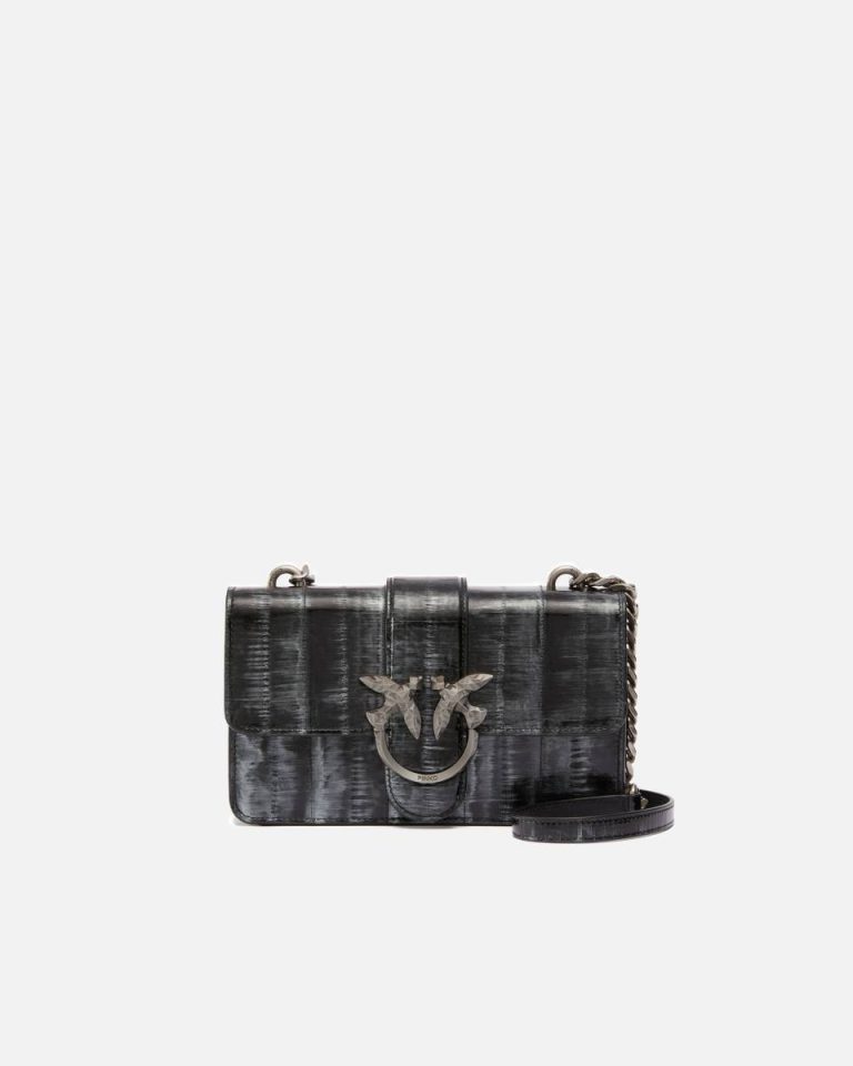 Pinko Galleria Ombre Mini Love Bag Crossbody Bag Crossbody Bags Silver/Black-Old Silver