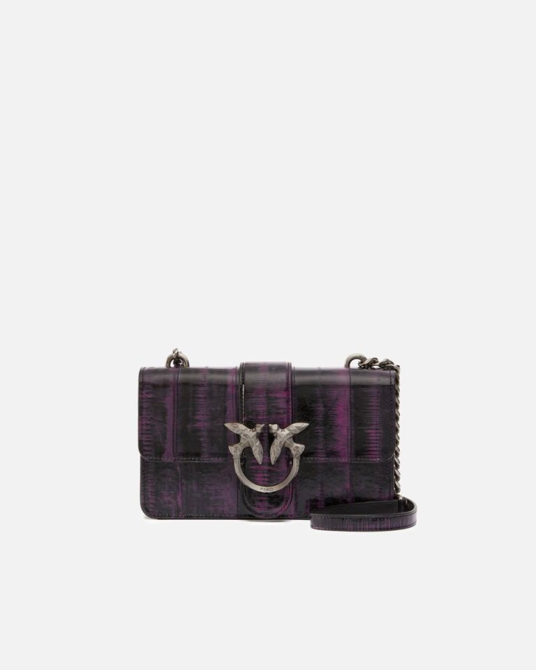Pinko Galleria Ombre Mini Love Bag Crossbody Bag Pink/Black-Old Silver Crossbody Bags