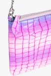 Pinko Galleria Shiny Fade-Effect Croc-Print Classic Flat Love Bag Pink/Purple-Old Silver Leather Goods - Image 5