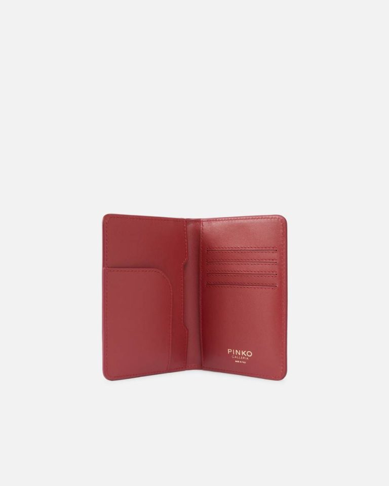 Pinko Galleria Smooth Leather Passport Holder Leather Goods Cordovan Tan-Light Gold - Image 3
