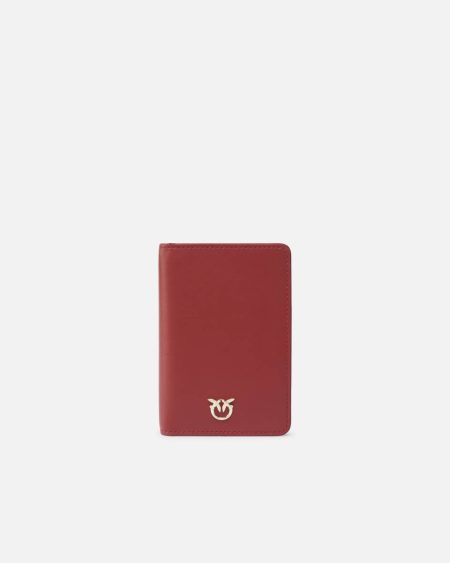 Pinko Galleria Smooth Leather Passport Holder Leather Goods Cordovan Tan-Light Gold