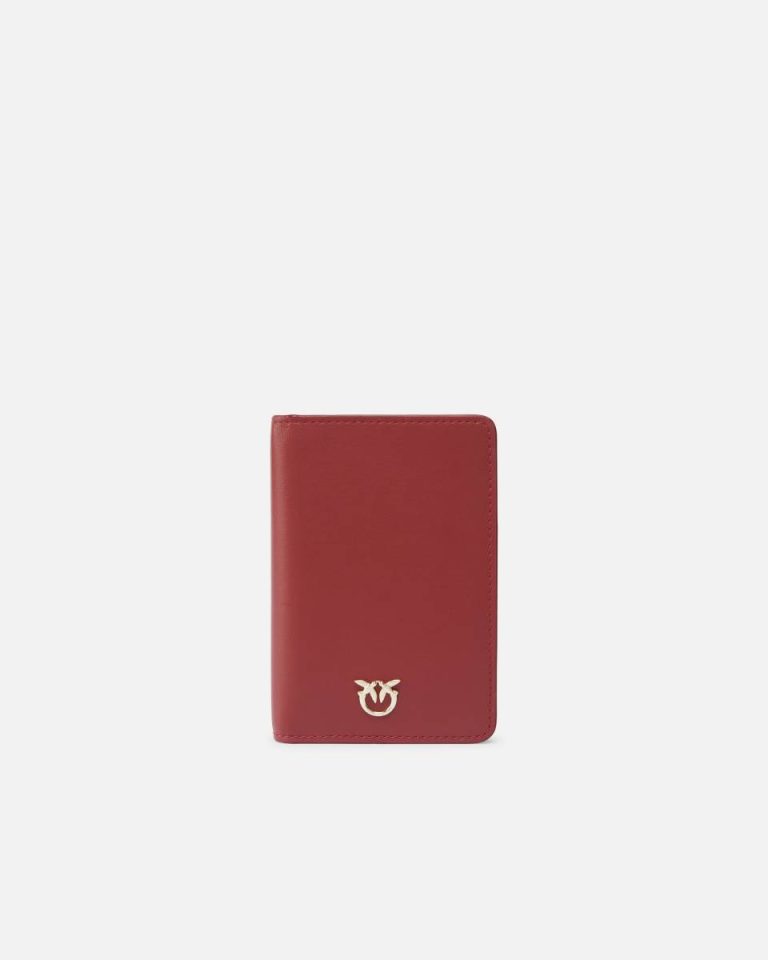Pinko Galleria Smooth Leather Passport Holder Leather Goods Cordovan Tan-Light Gold