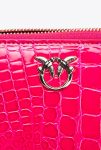 Pinko Galleria Square Zip-Around Wallet In Shiny Croc-Print Leather Pinko Pink-Light Gold Leather Goods - Image 5