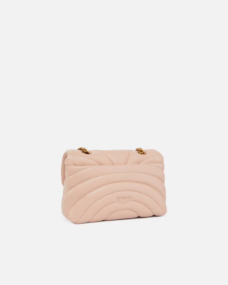 Pinko Love Bag Puff Butterfly Mini Nappa Leather Crossbody Bag Shoulder Bags Pink/Dusty Pink-Antique Gold - Image 2