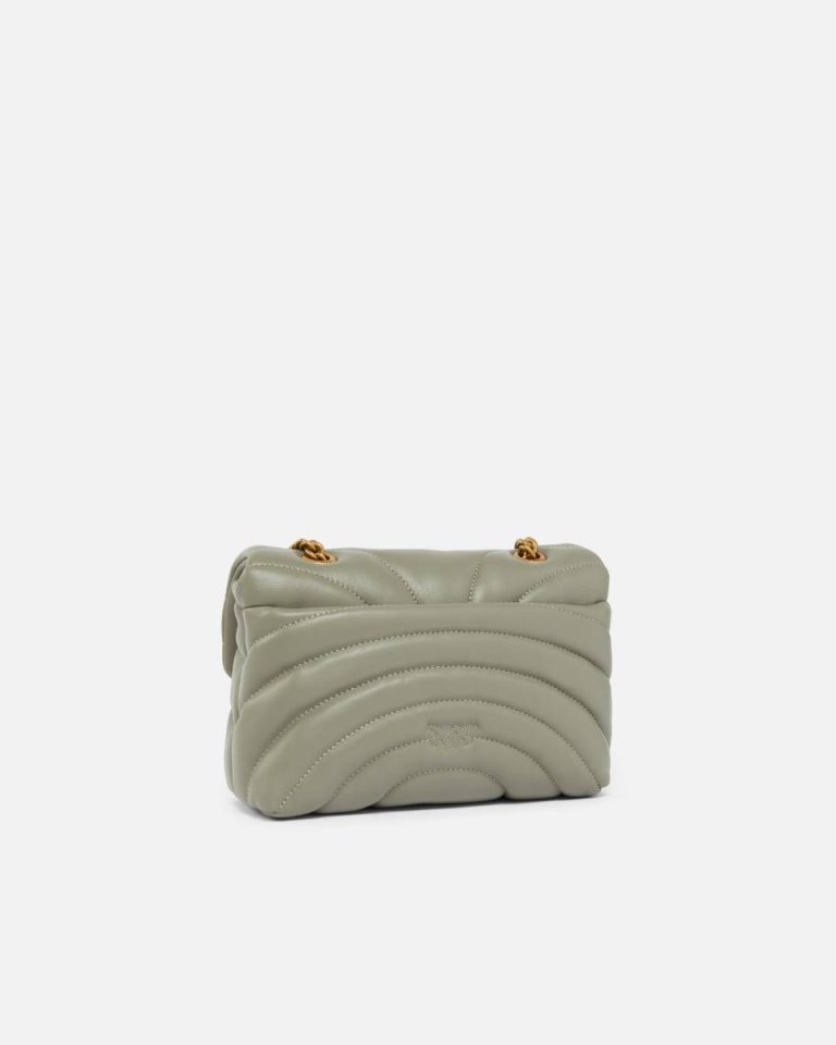 Pinko Love Bag Puff Butterfly Mini Nappa Leather Crossbody Bag Vertiver Green-Antique Gold Shoulder Bags - Image 2