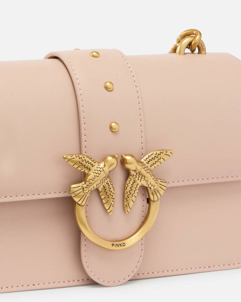 Pinko Pink/Dusty Pink-Antique Gold Mini Love Bag One Simply Crossbody Bags - Image 3