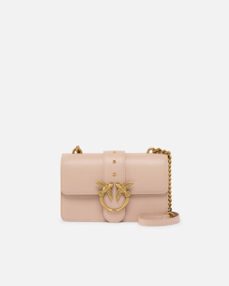 Pinko Pink/Dusty Pink-Antique Gold Mini Love Bag One Simply Crossbody Bags