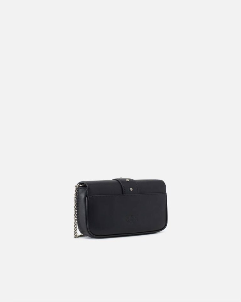 Pinko Pocket Love Bag One Simply Black-Old Silver Crossbody Bags - Image 2
