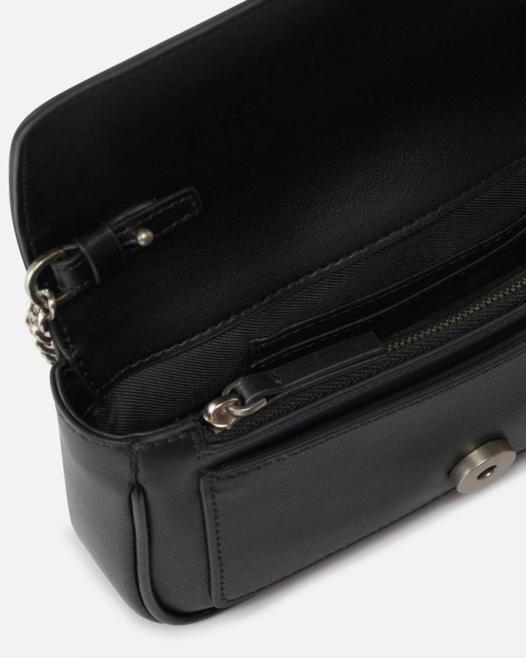 Pinko Pocket Love Bag One Simply Black-Old Silver Crossbody Bags - Image 4