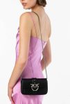 Pinko Pocket Love Bag One Simply Black-Old Silver Crossbody Bags - Image 5
