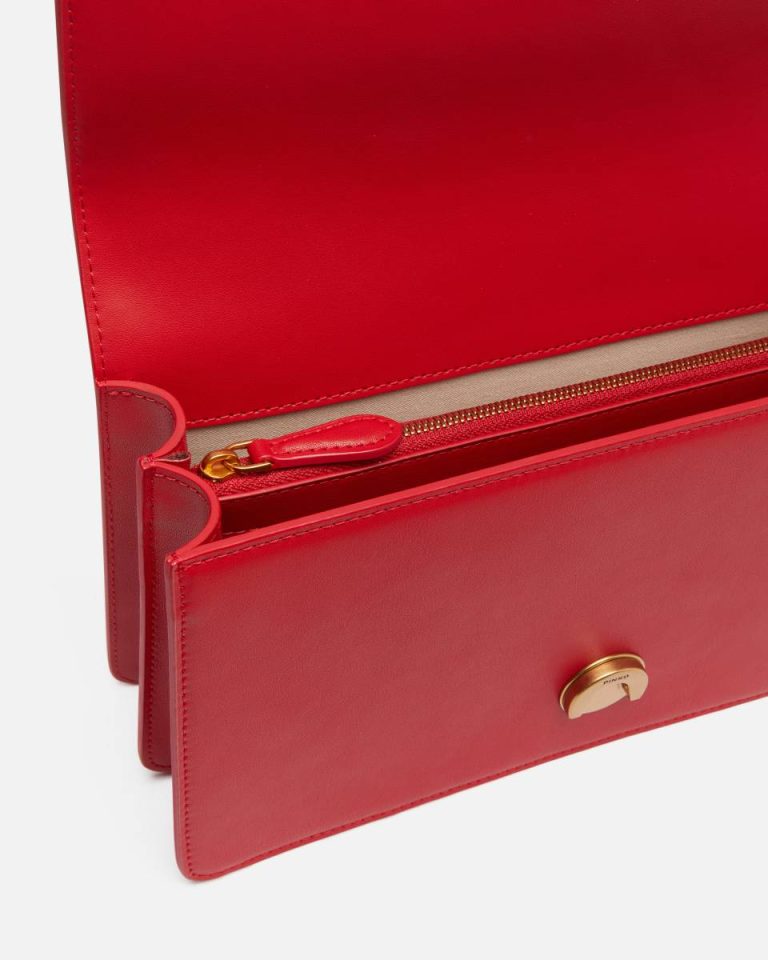 Pinko Red-Antique Gold Classic Love Bag One Simply Crossbody Bags - Image 4