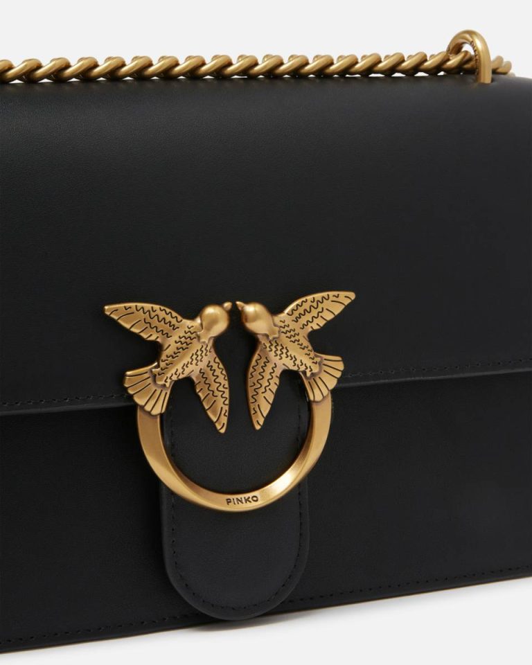 Pinko Shoulder Bags Black-Antique Gold Classic Love Bag One Simply - Image 3