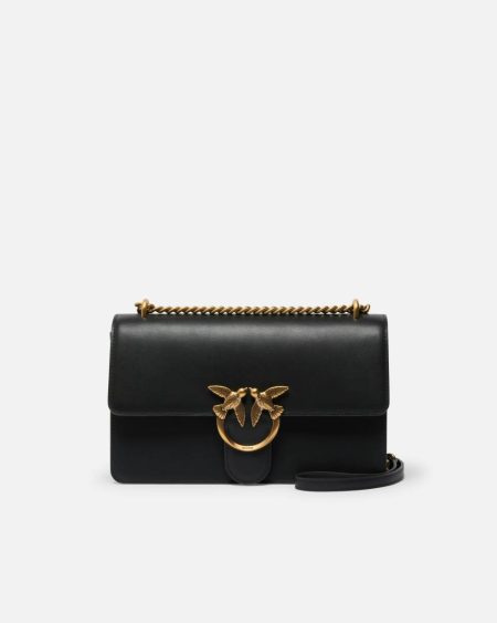 Pinko Shoulder Bags Black-Antique Gold Classic Love Bag One Simply