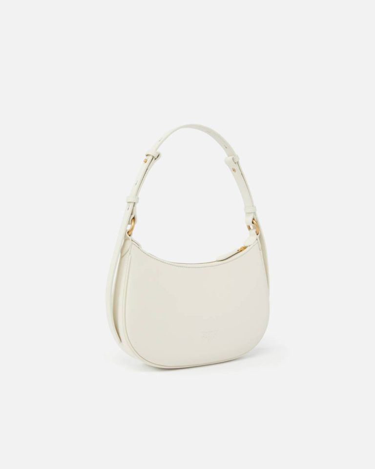 Pinko Shoulder Bags Mini Love Bag Half Moon Simply White+White-Antique Gold - Image 2