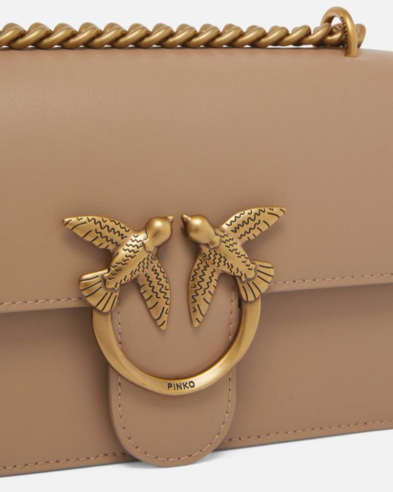 Pinko Shoulder Bags Mini Love Bag One Simply Ginger Biscuit-Antique Gold - Image 3