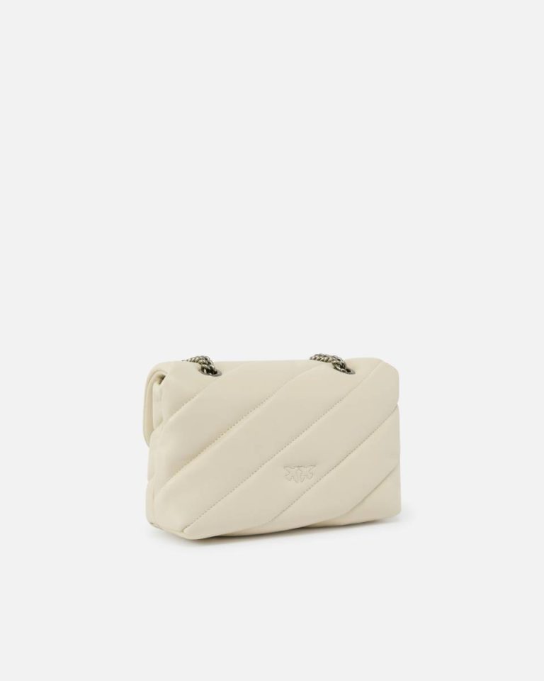 Pinko Shoulder Bags Mini Love Bag Puff Maxi Quilt White+White-Old Silver - Image 2