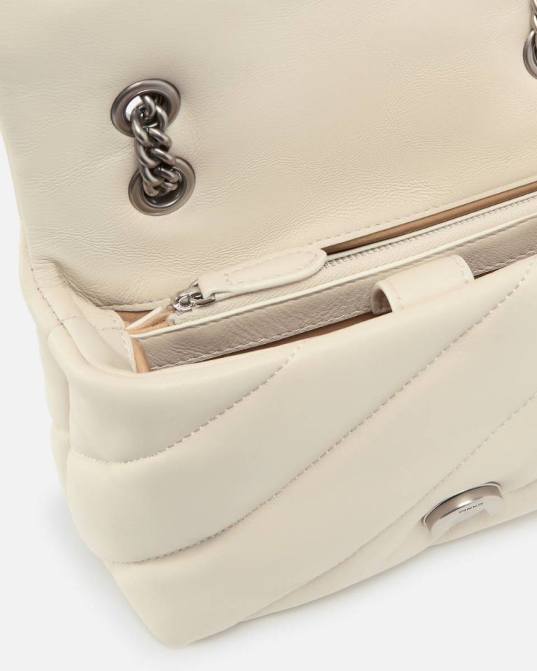 Pinko Shoulder Bags Mini Love Bag Puff Maxi Quilt White+White-Old Silver - Image 4
