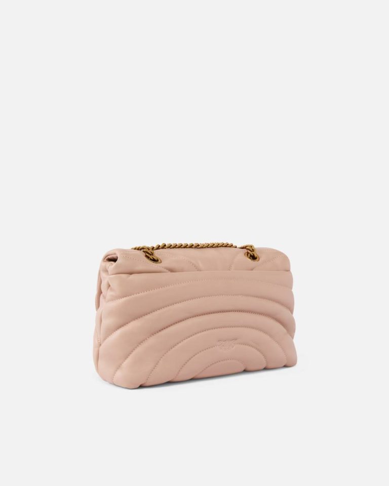 Pinko Shoulder Bags Pink/Dusty Pink-Antique Gold Love Bag Puff Large Butterfly Quilt Crossbody Bag - Image 2