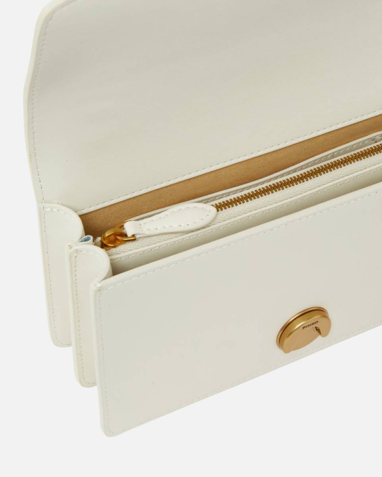 Pinko Shoulder Bags White+White-Antique Gold Mini Love Bag One Simply - Image 4