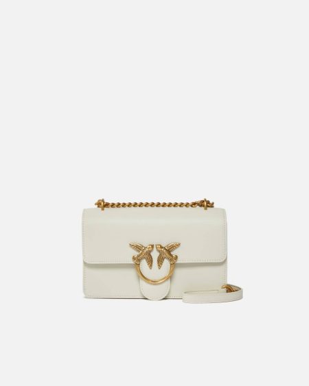 Pinko Shoulder Bags White+White-Antique Gold Mini Love Bag One Simply