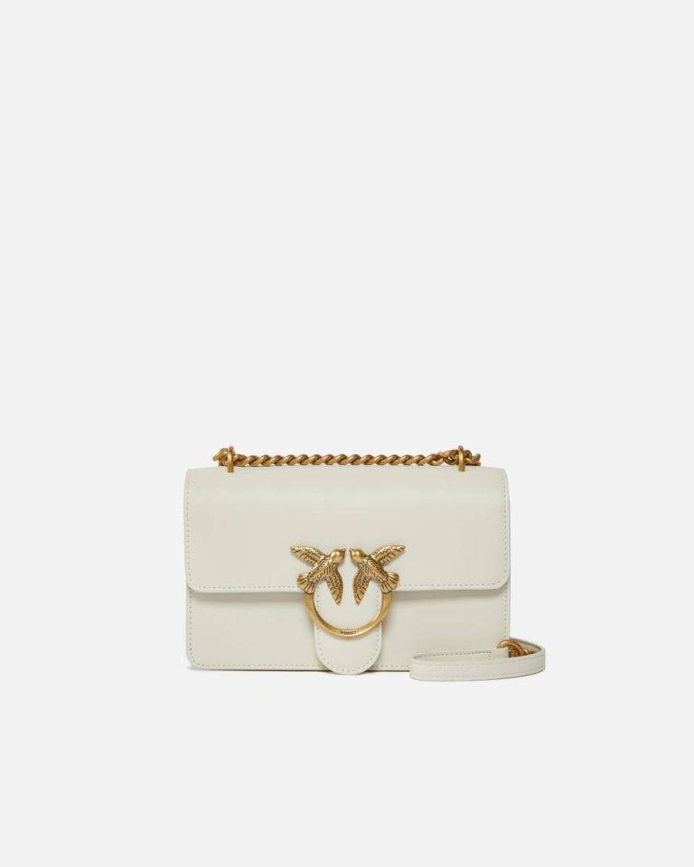 Pinko Shoulder Bags White+White-Antique Gold Mini Love Bag One Simply
