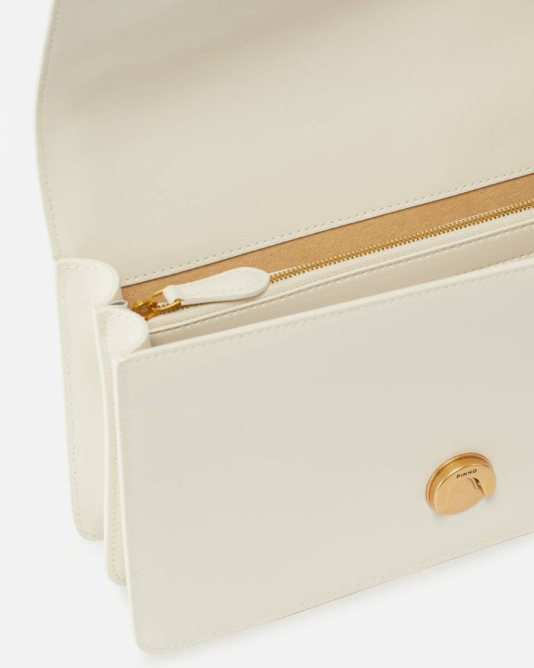 Pinko White+White-Antique Gold Classic Love Bag One Simply Shoulder Bags - Image 4