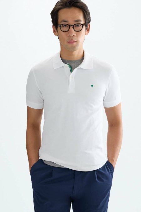 Piqué Slim Fit Polo Shirt Polo Shirts Men Purificacion Garci White