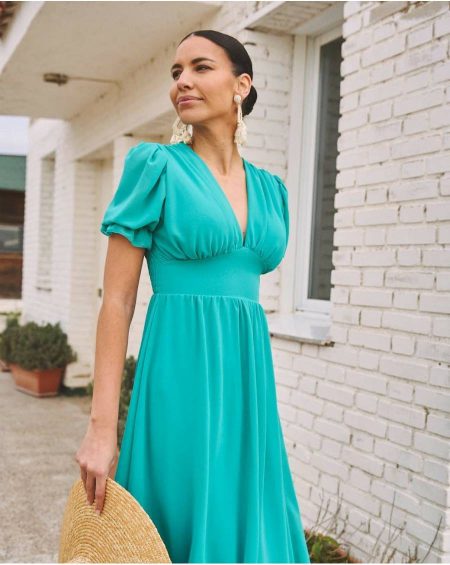 Plumeti Mikka Dress Polín Et Moi Women Turquoise Dresses