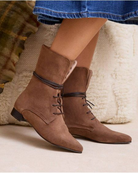 Polín Et Moi Camel Redina Laces Boots Women Footwear