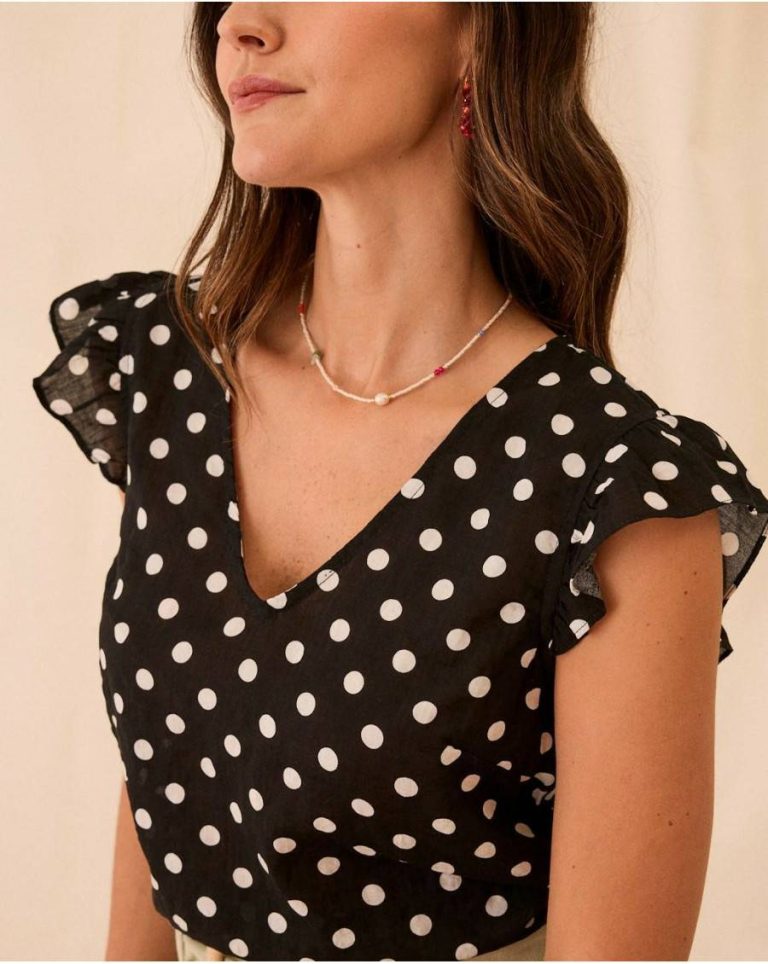 Polín Et Moi Elena Stitch Blouse Black Women Tops - Image 2
