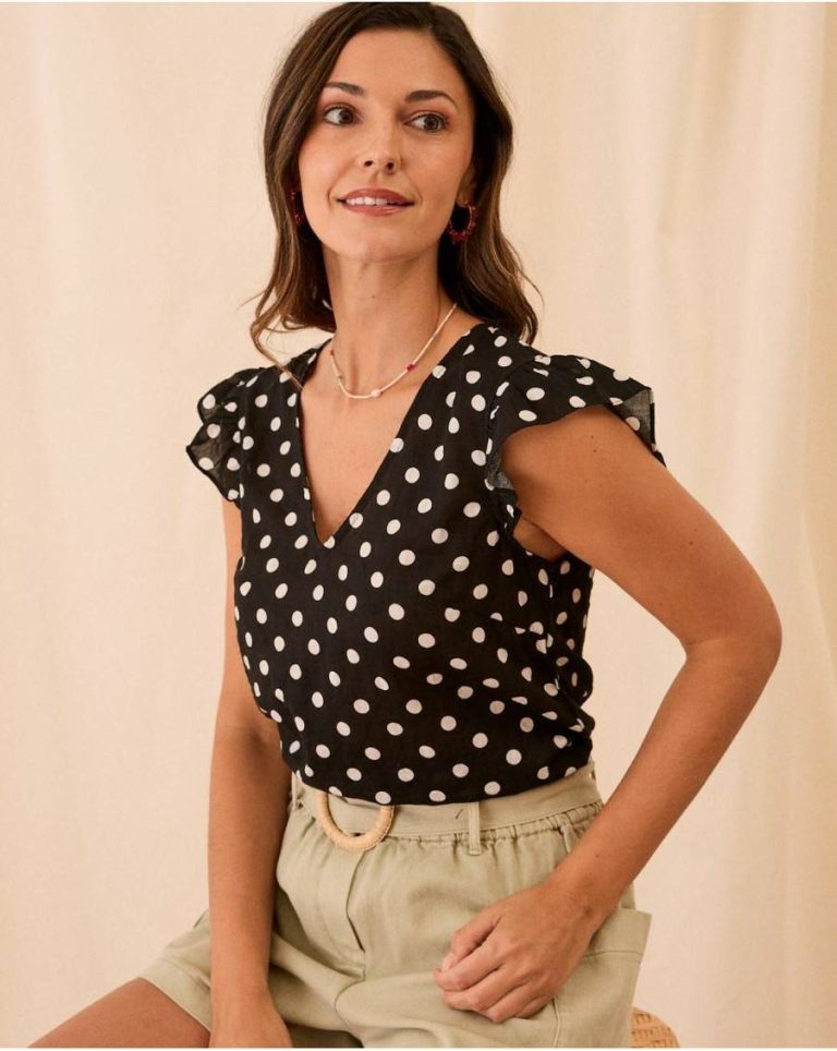Polín Et Moi Elena Stitch Blouse Black Women Tops - Image 5